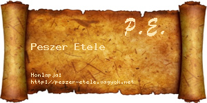Peszer Etele névjegykártya